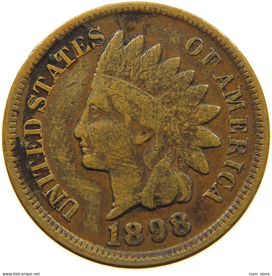 UNITED STATES OF AMERICA CENT 1898 INDIAN HEAD #c022 0551 - 1859-1909: Indian Head