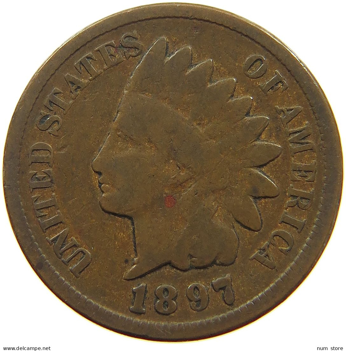 UNITED STATES OF AMERICA CENT 1897 INDIAN HEAD #s063 0485 - 1859-1909: Indian Head