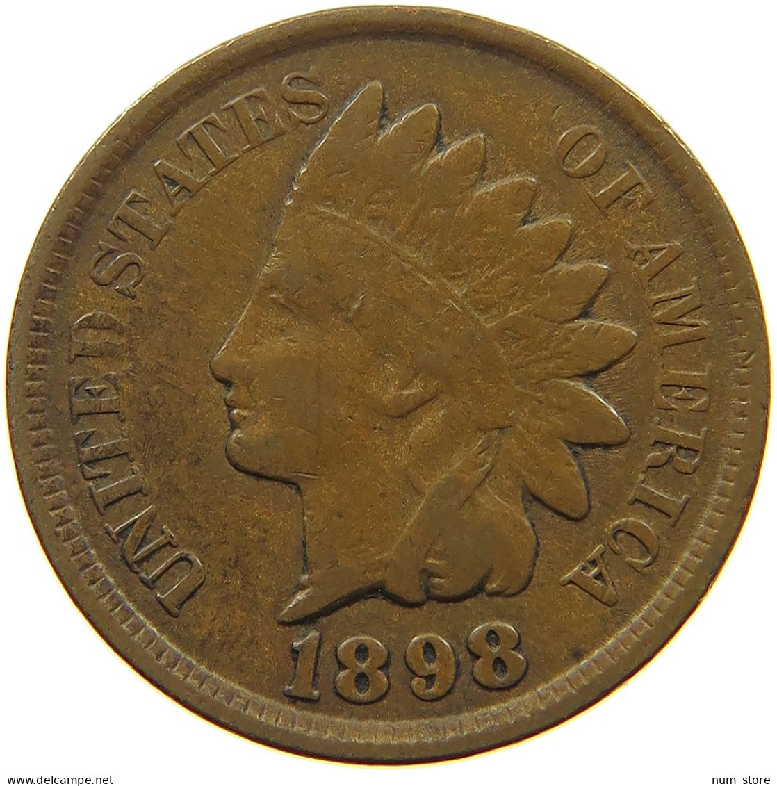 UNITED STATES OF AMERICA CENT 1898 INDIAN HEAD #a094 0295 - 1859-1909: Indian Head