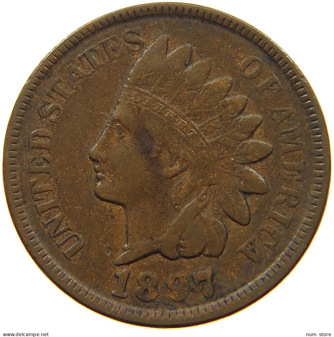 UNITED STATES OF AMERICA CENT 1897 INDIAN HEAD #s063 0069 - 1859-1909: Indian Head