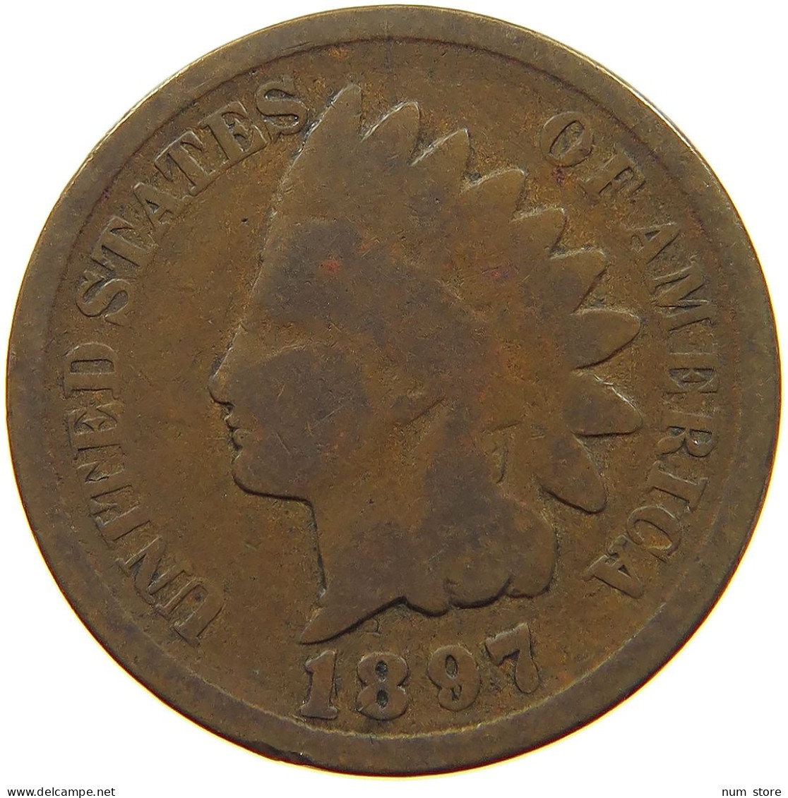 UNITED STATES OF AMERICA CENT 1897 INDIAN HEAD #s063 0373 - 1859-1909: Indian Head