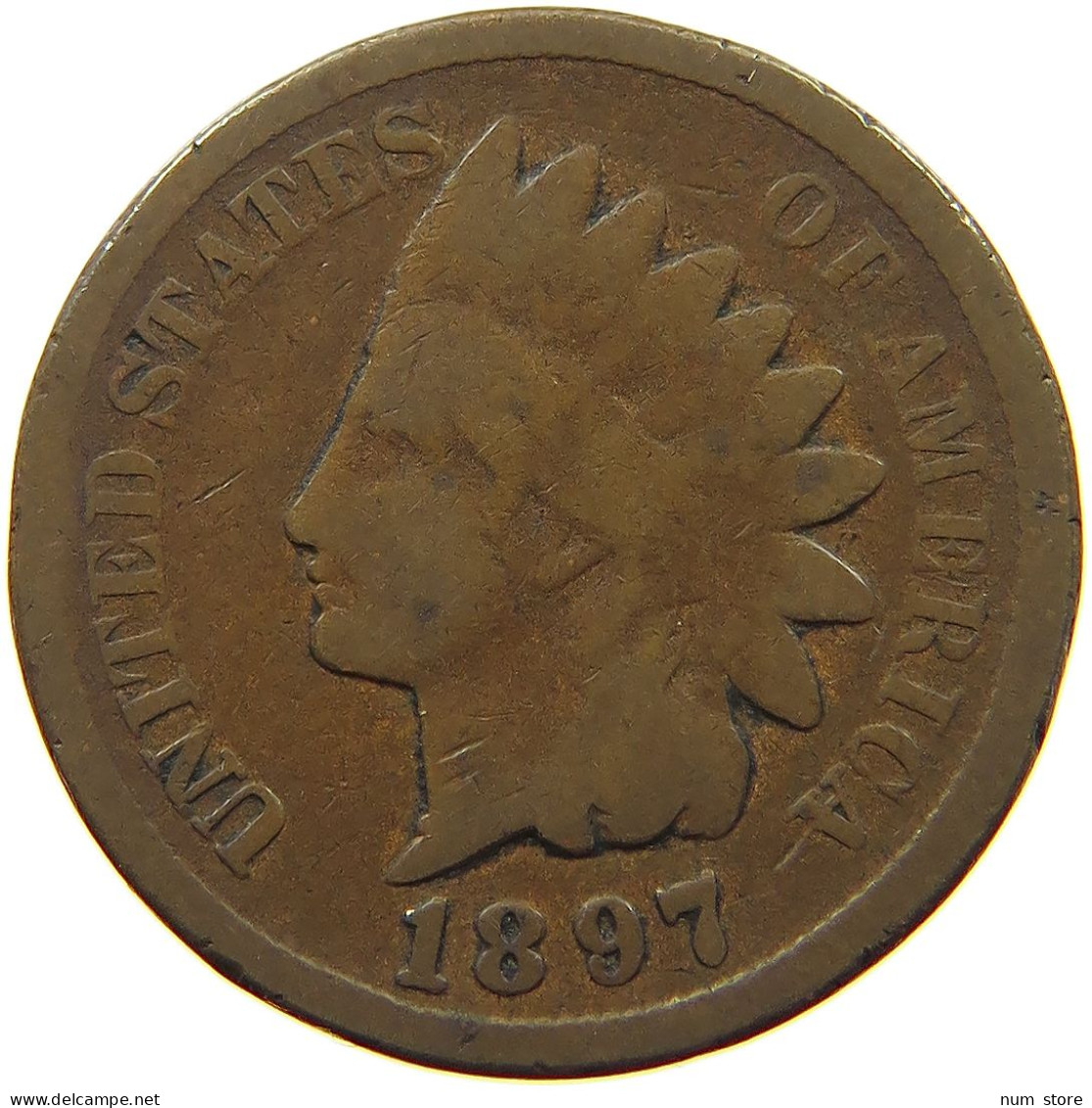 UNITED STATES OF AMERICA CENT 1897 INDIAN HEAD #s063 0217 - 1859-1909: Indian Head