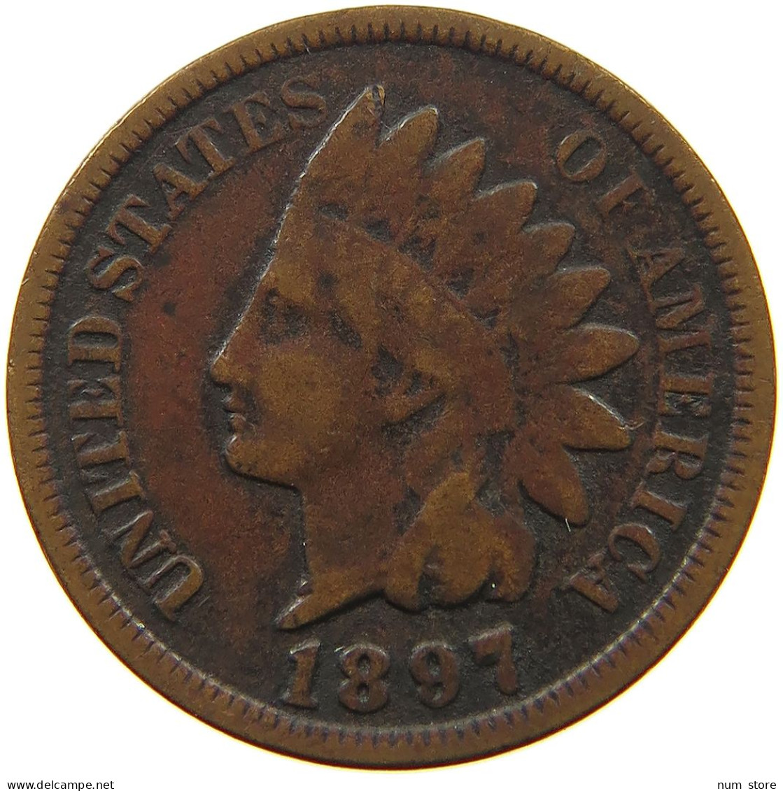 UNITED STATES OF AMERICA CENT 1897 INDIAN HEAD #a032 0461 - 1859-1909: Indian Head