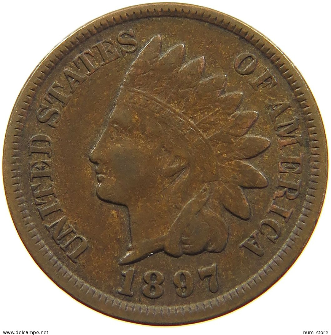 UNITED STATES OF AMERICA CENT 1897 INDIAN HEAD #c083 0655 - 1859-1909: Indian Head