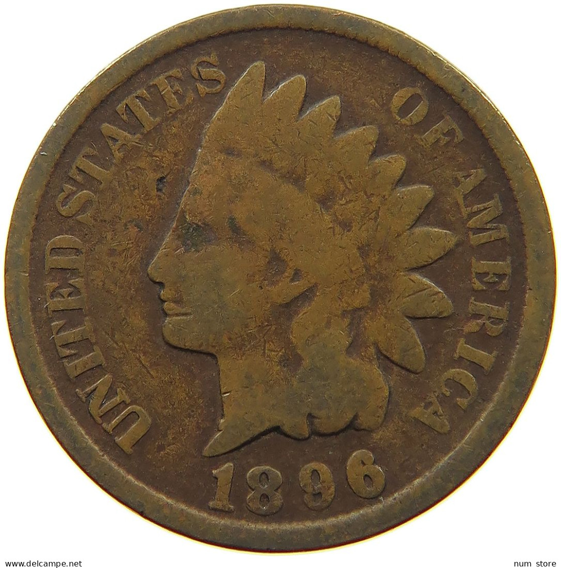 UNITED STATES OF AMERICA CENT 1896 INDIAN HEAD #s063 0275 - 1859-1909: Indian Head