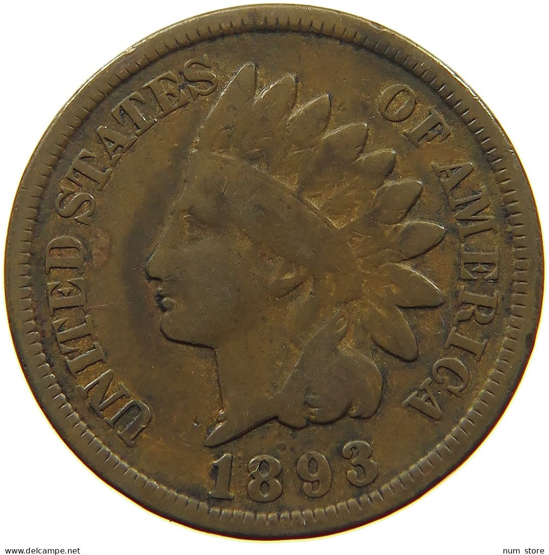 UNITED STATES OF AMERICA CENT 1893 INDIAN HEAD #s063 0297 - 1859-1909: Indian Head