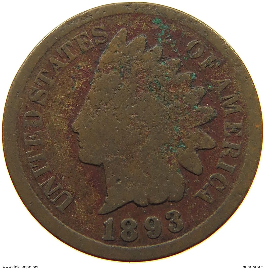 UNITED STATES OF AMERICA CENT 1893 INDIAN HEAD #s063 0265 - 1859-1909: Indian Head