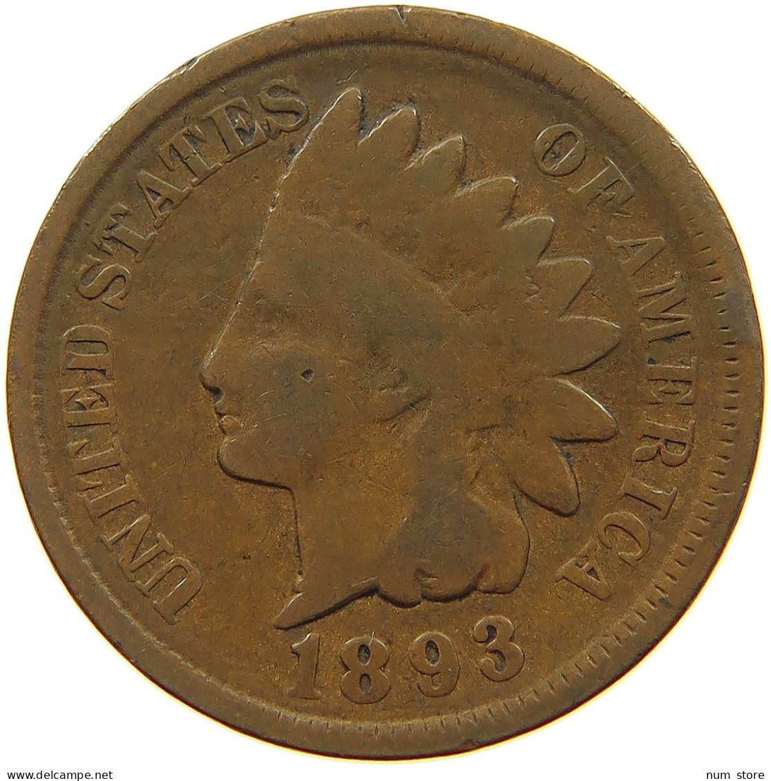 UNITED STATES OF AMERICA CENT 1893 INDIAN HEAD #s063 0197 - 1859-1909: Indian Head