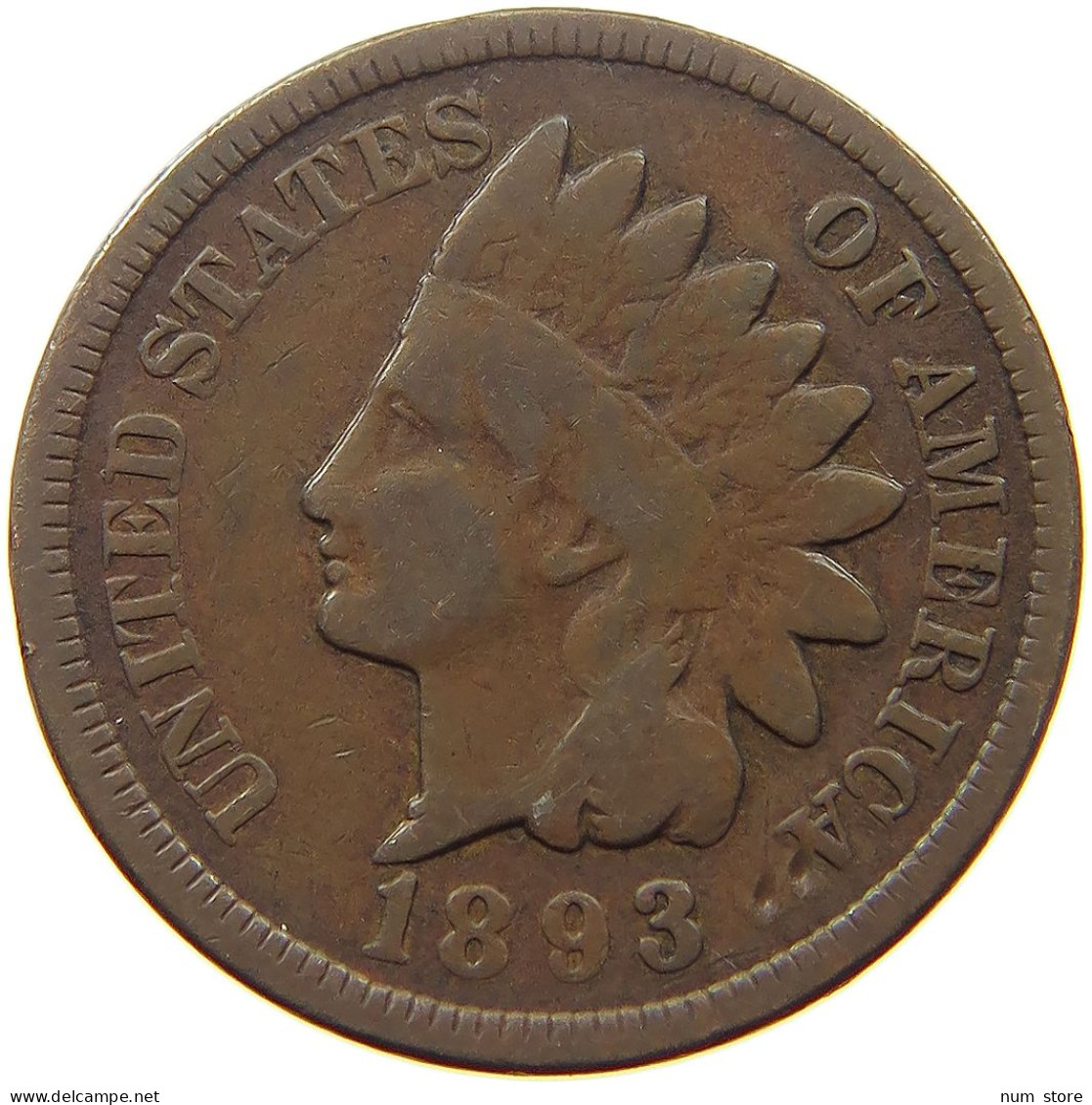 UNITED STATES OF AMERICA CENT 1893 INDIAN HEAD #s051 0859 - 1859-1909: Indian Head