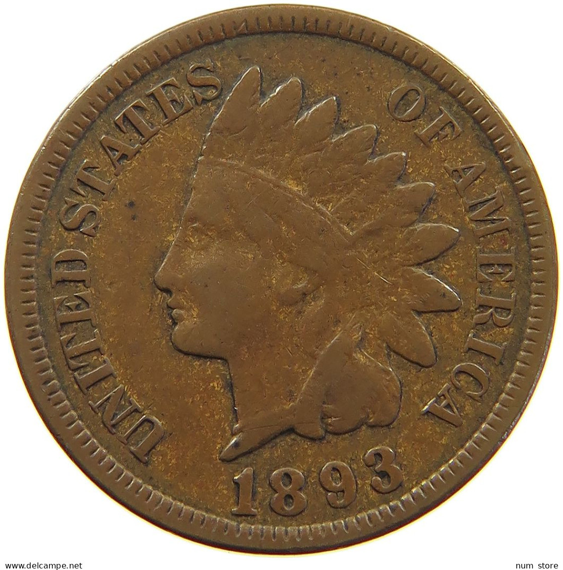 UNITED STATES OF AMERICA CENT 1893 INDIAN HEAD #a063 0257 - 1859-1909: Indian Head