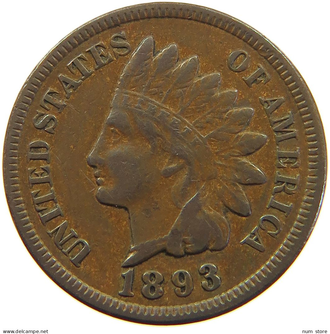 UNITED STATES OF AMERICA CENT 1893 INDIAN HEAD #c081 0455 - 1859-1909: Indian Head