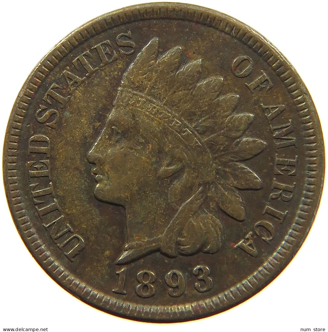 UNITED STATES OF AMERICA CENT 1893 INDIAN HEAD #c006 0147 - 1859-1909: Indian Head