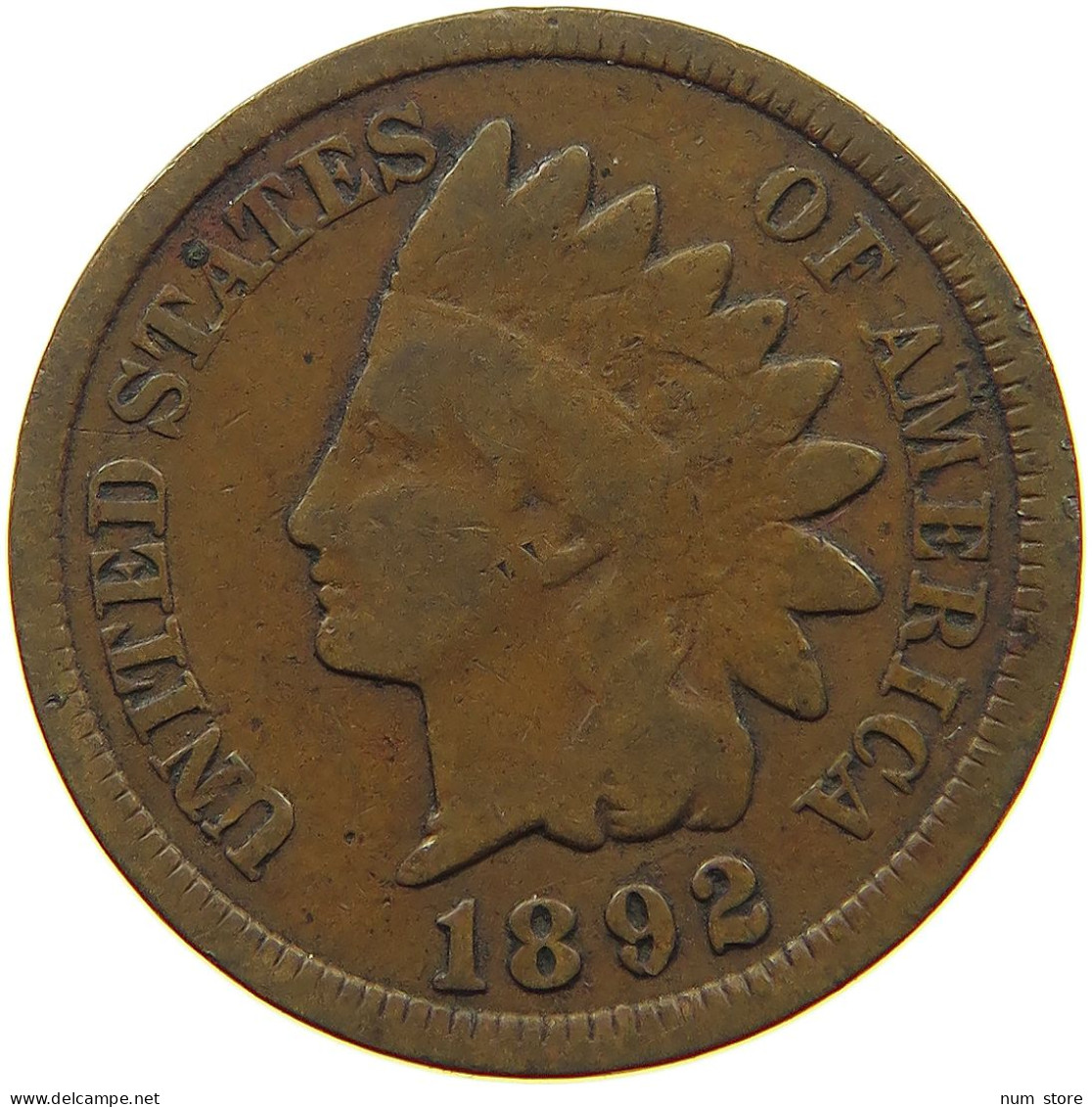 UNITED STATES OF AMERICA CENT 1892 INDIAN HEAD #s063 0425 - 1859-1909: Indian Head