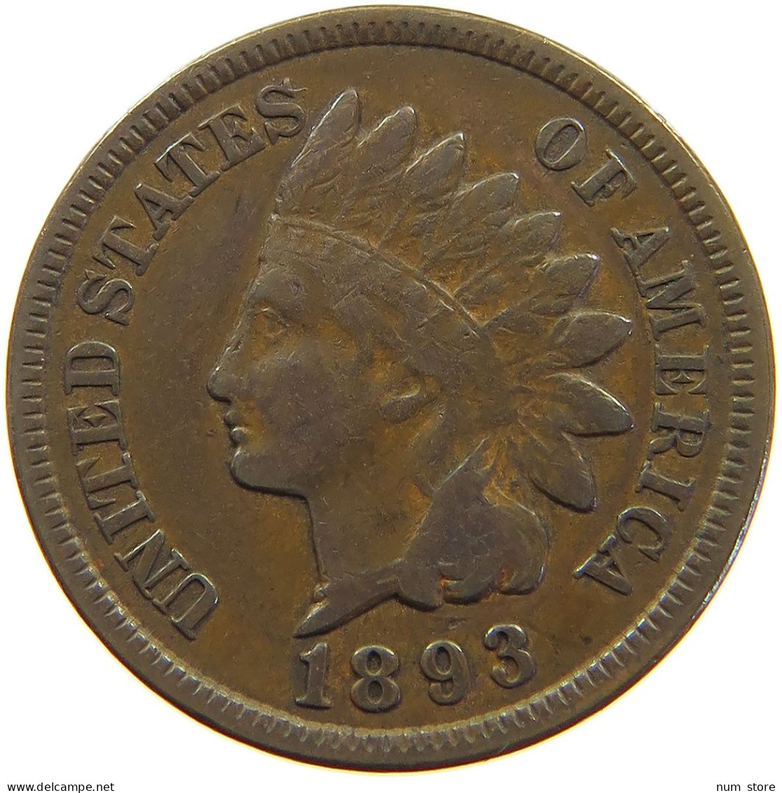 UNITED STATES OF AMERICA CENT 1893 INDIAN HEAD #a063 0255 - 1859-1909: Indian Head