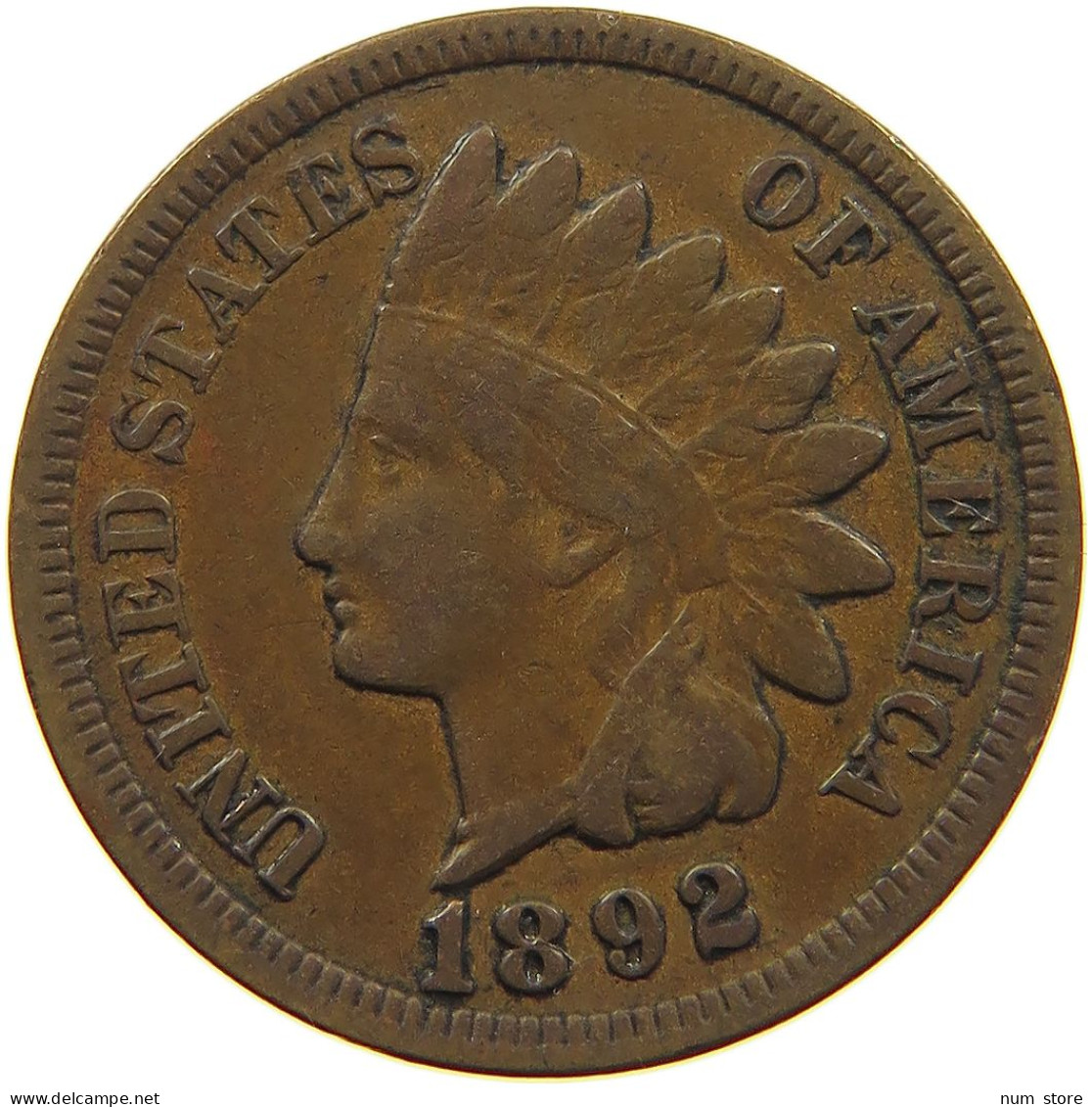 UNITED STATES OF AMERICA CENT 1892 INDIAN HEAD #c083 0649 - 1859-1909: Indian Head