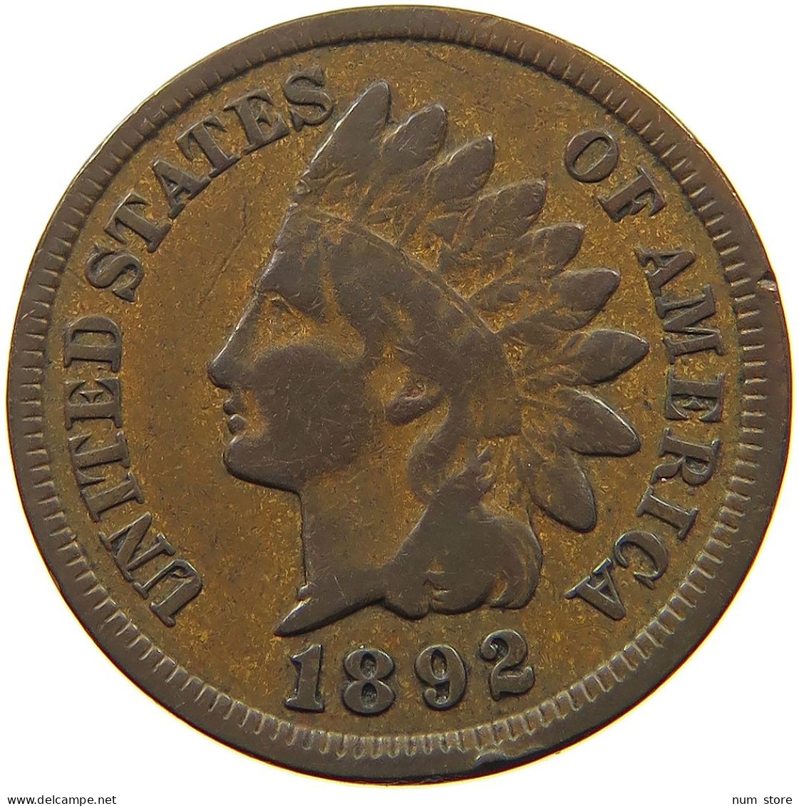 UNITED STATES OF AMERICA CENT 1892 INDIAN HEAD #s036 0743 - 1859-1909: Indian Head