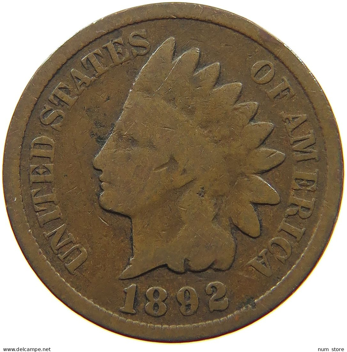 UNITED STATES OF AMERICA CENT 1892 INDIAN HEAD #s063 0235 - 1859-1909: Indian Head