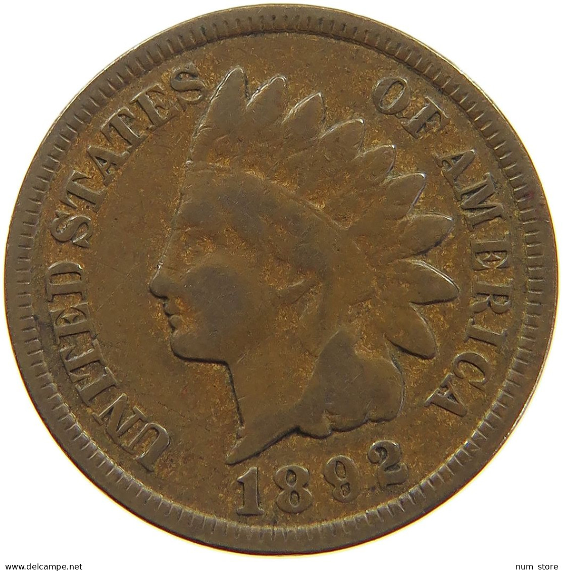 UNITED STATES OF AMERICA CENT 1892 INDIAN HEAD #c083 0683 - 1859-1909: Indian Head