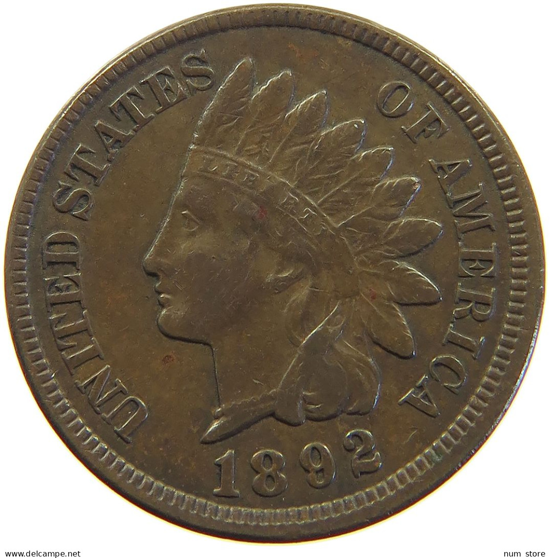 UNITED STATES OF AMERICA CENT 1892 INDIAN HEAD #c063 0231 - 1859-1909: Indian Head