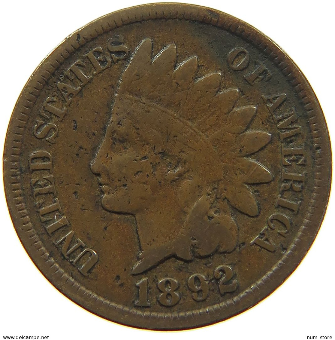 UNITED STATES OF AMERICA CENT 1892 INDIAN HEAD #c006 0137 - 1859-1909: Indian Head