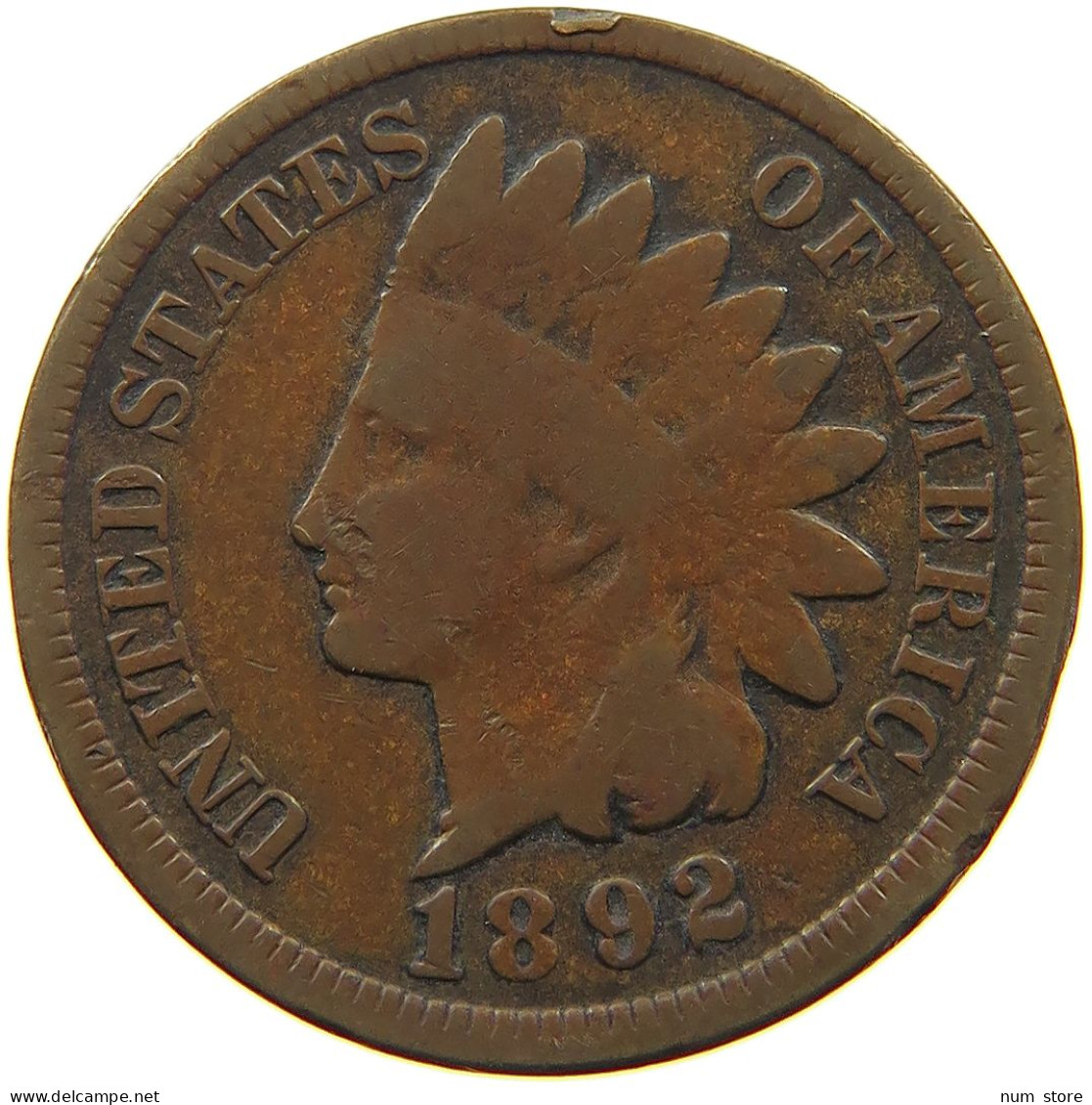 UNITED STATES OF AMERICA CENT 1892 INDIAN HEAD #a036 0693 - 1859-1909: Indian Head