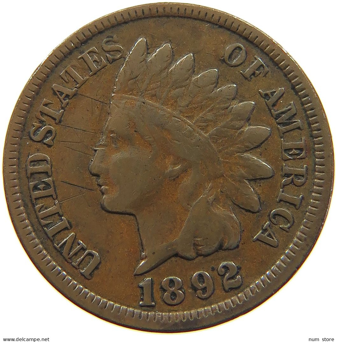 UNITED STATES OF AMERICA CENT 1892 INDIAN HEAD #a050 0467 - 1859-1909: Indian Head