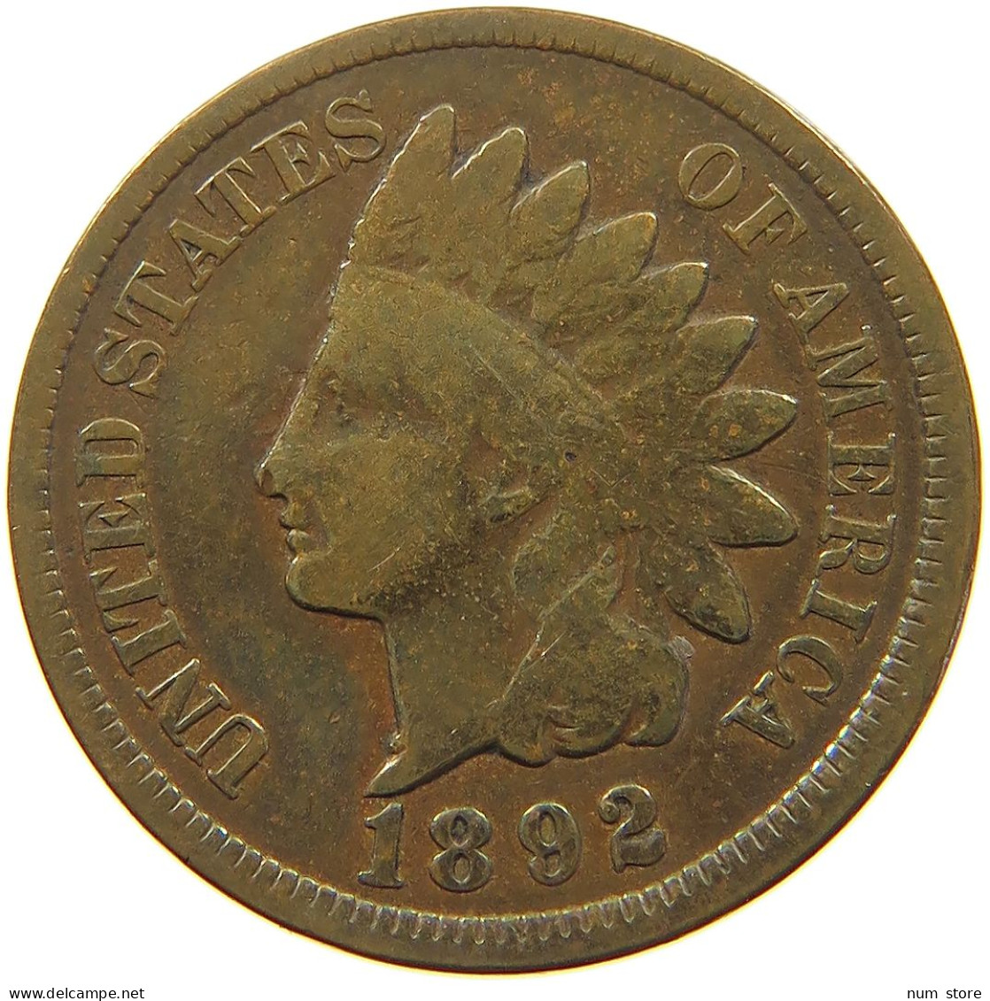 UNITED STATES OF AMERICA CENT 1892 INDIAN HEAD #a036 0679 - 1859-1909: Indian Head