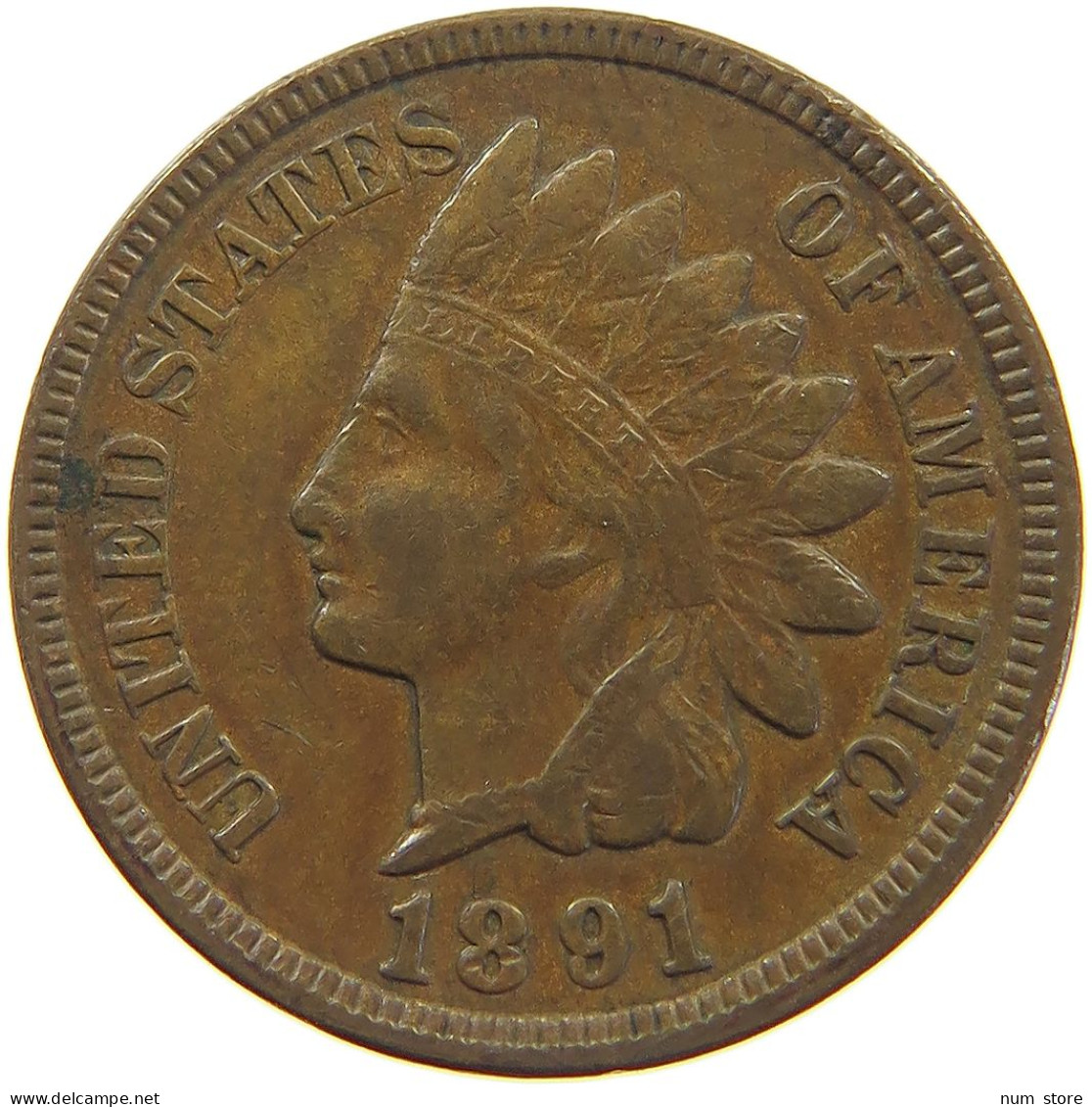 UNITED STATES OF AMERICA CENT 1891 INDIAN HEAD #t001 0163 - 1859-1909: Indian Head