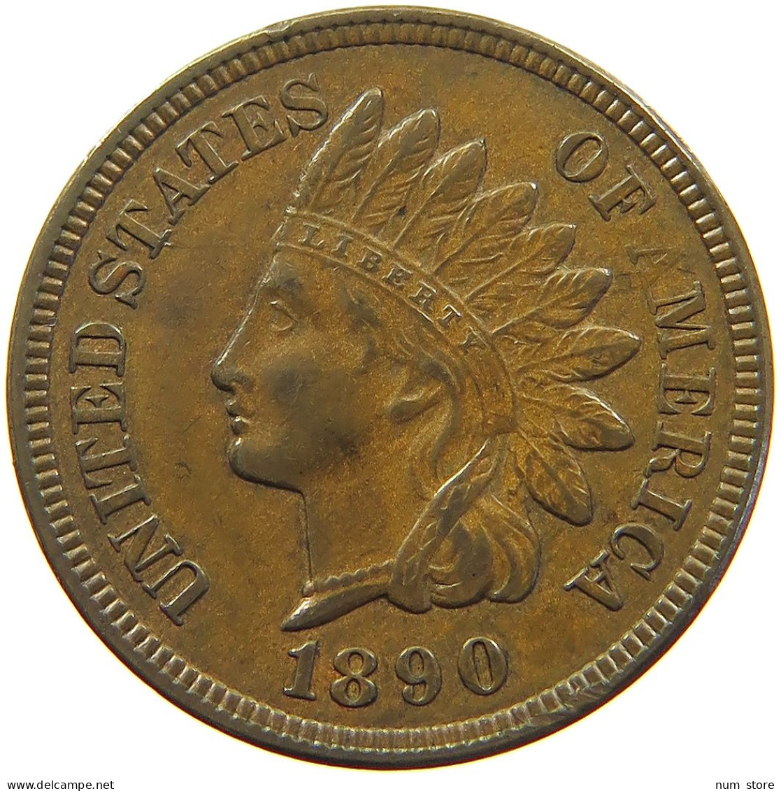 UNITED STATES OF AMERICA CENT 1890 INDIAN HEAD #t021 0227 - 1859-1909: Indian Head