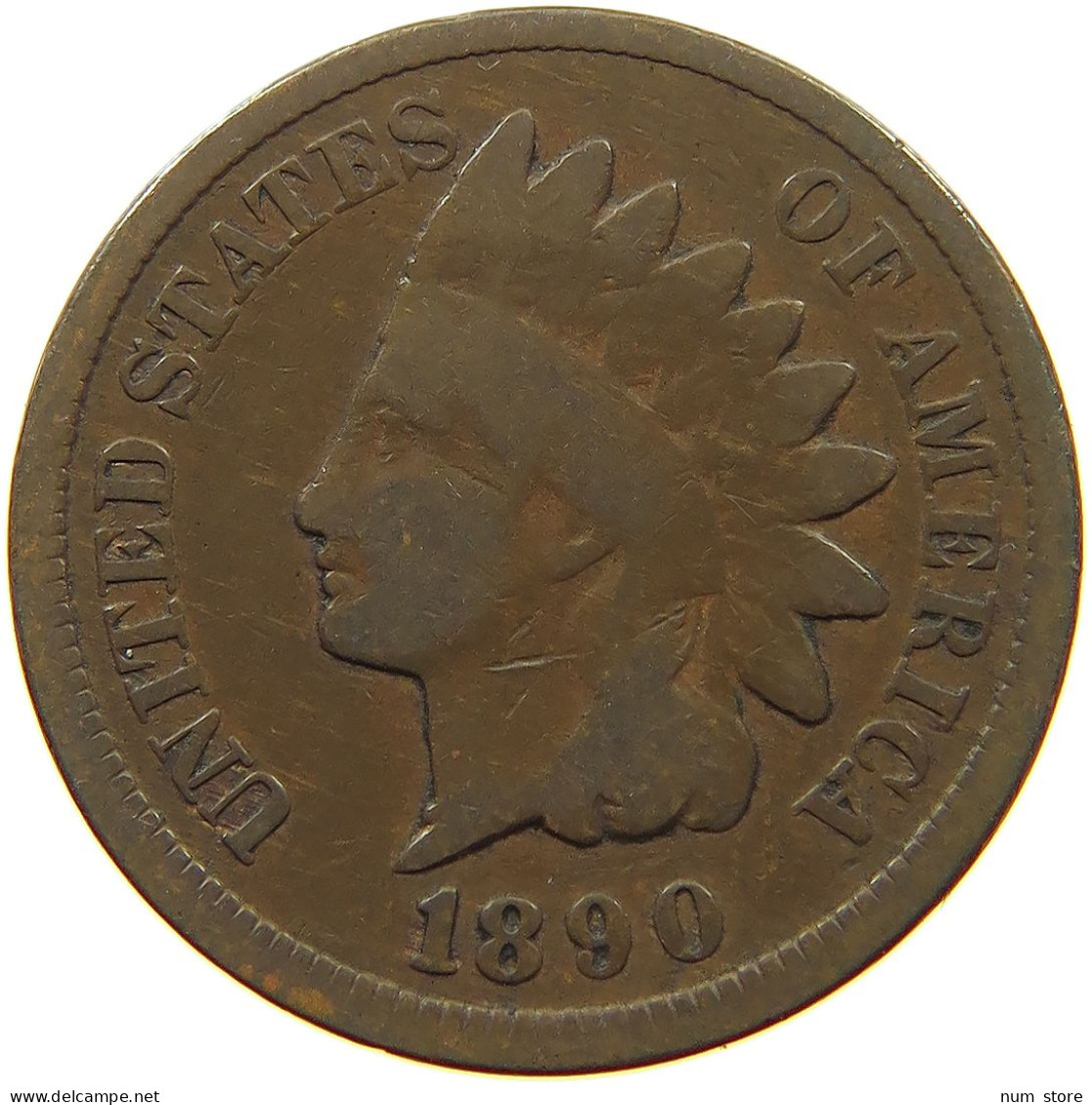 UNITED STATES OF AMERICA CENT 1890 INDIAN HEAD #s063 0321 - 1859-1909: Indian Head