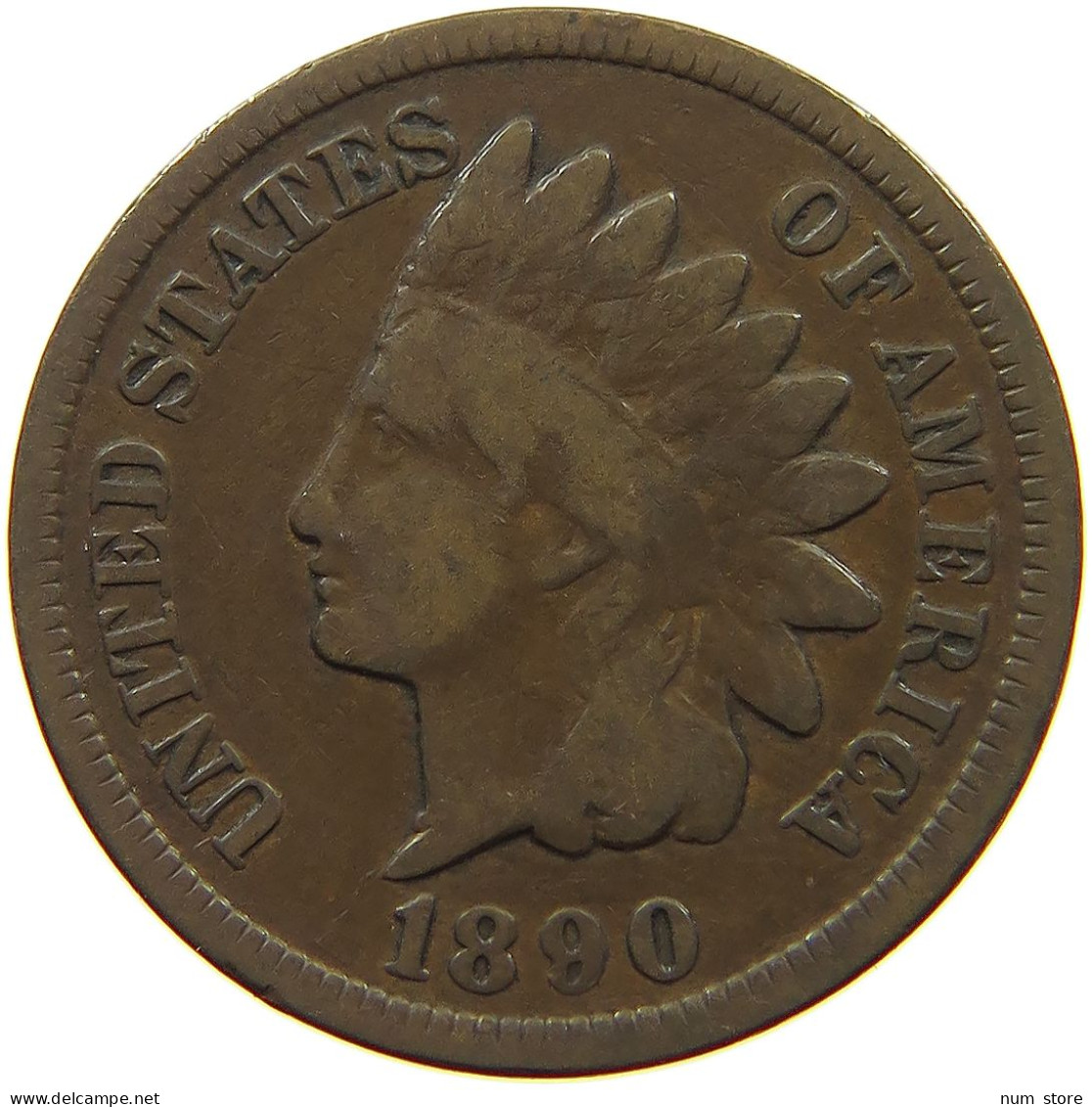 UNITED STATES OF AMERICA CENT 1890 INDIAN HEAD #s063 0307 - 1859-1909: Indian Head