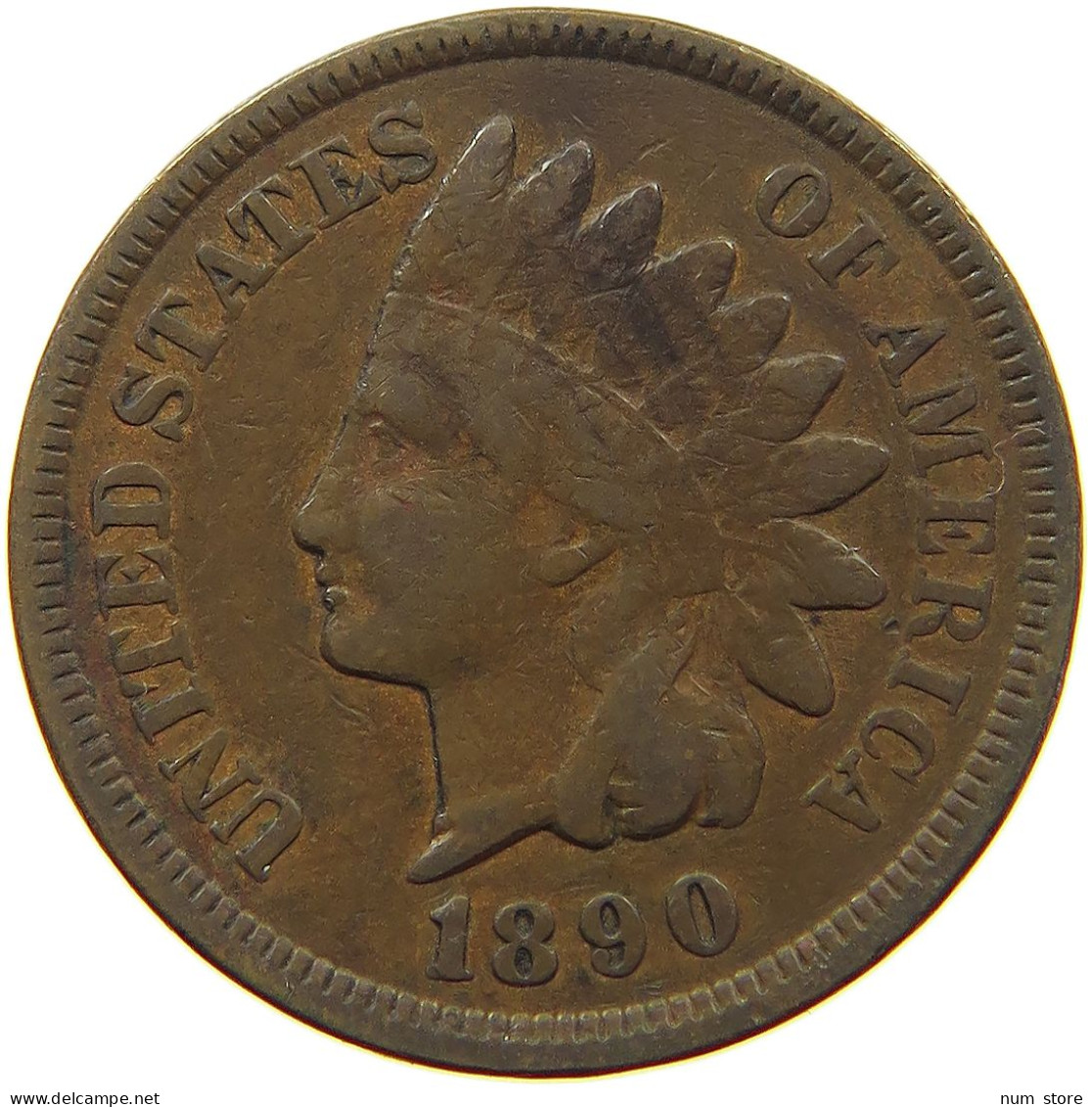 UNITED STATES OF AMERICA CENT 1890 INDIAN HEAD #s063 0229 - 1859-1909: Indian Head