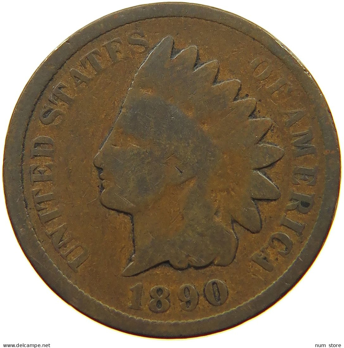 UNITED STATES OF AMERICA CENT 1890 INDIAN HEAD #s063 0061 - 1859-1909: Indian Head