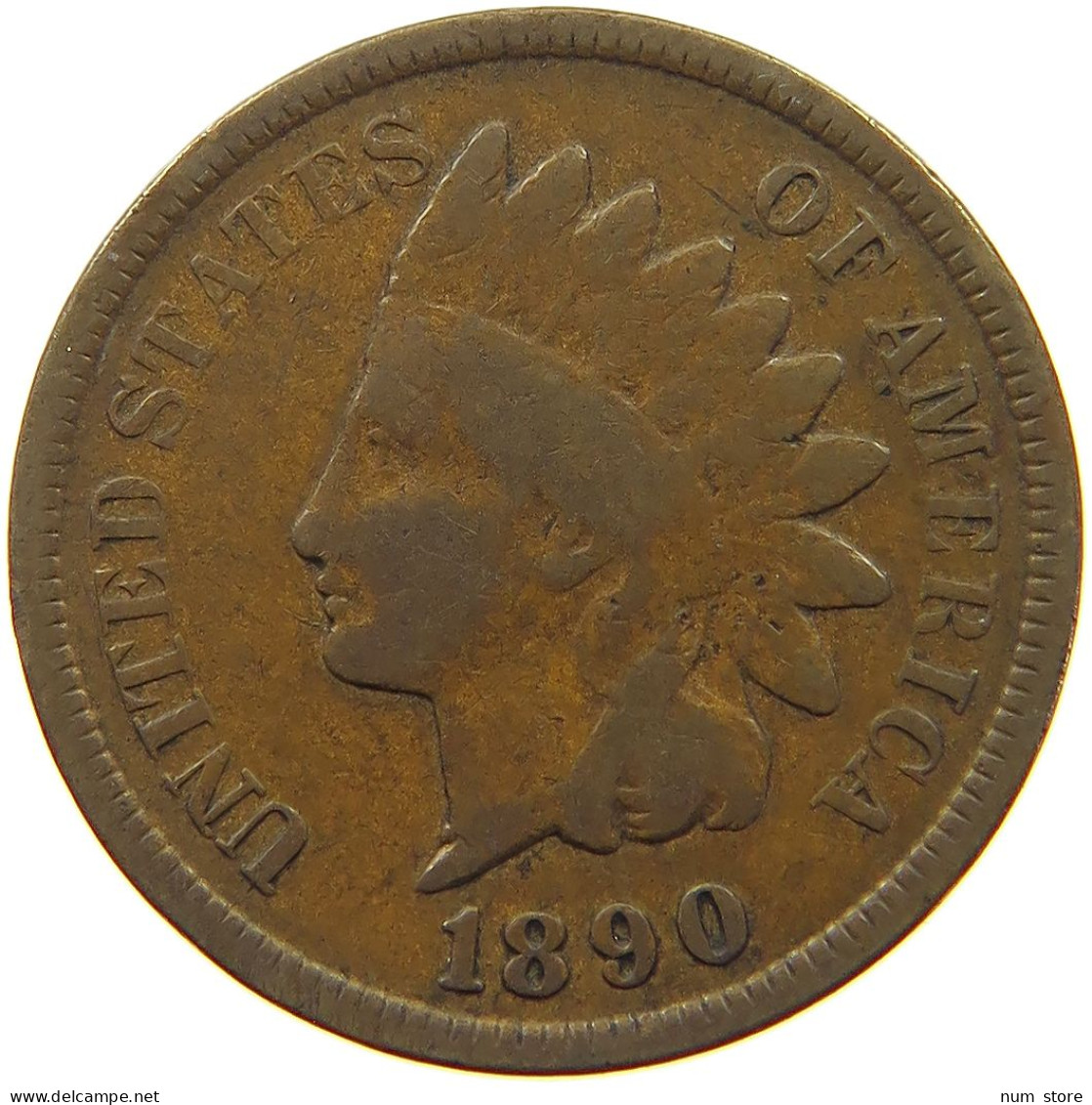 UNITED STATES OF AMERICA CENT 1890 INDIAN HEAD #c081 0459 - 1859-1909: Indian Head