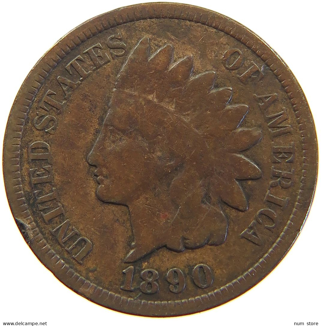 UNITED STATES OF AMERICA CENT 1890 INDIAN HEAD #c063 0227 - 1859-1909: Indian Head