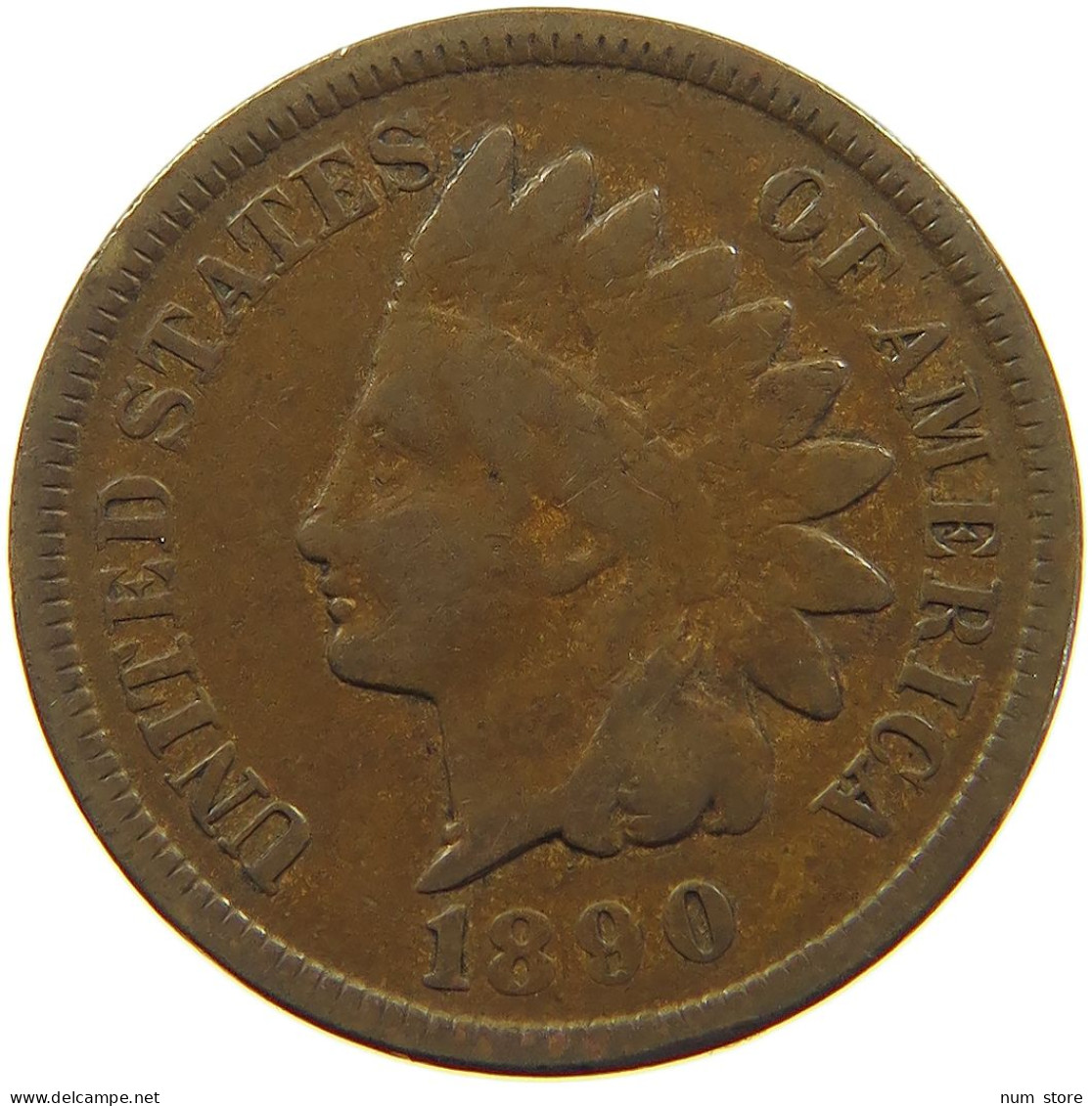 UNITED STATES OF AMERICA CENT 1890 INDIAN HEAD #c081 0461 - 1859-1909: Indian Head
