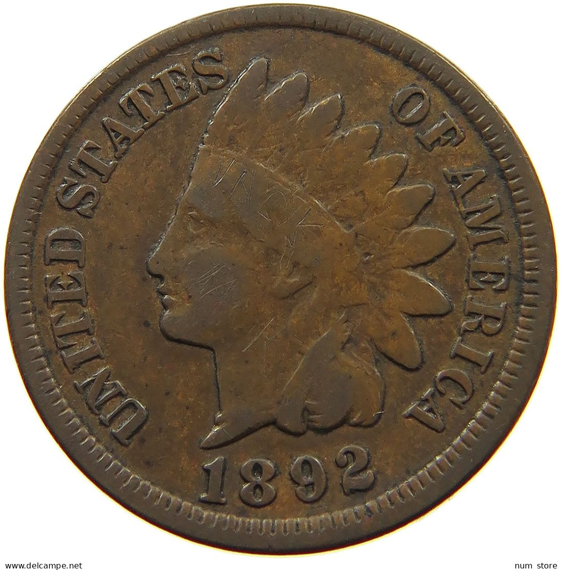 UNITED STATES OF AMERICA CENT 1892 INDIAN HEAD #s063 0121 - 1859-1909: Indian Head