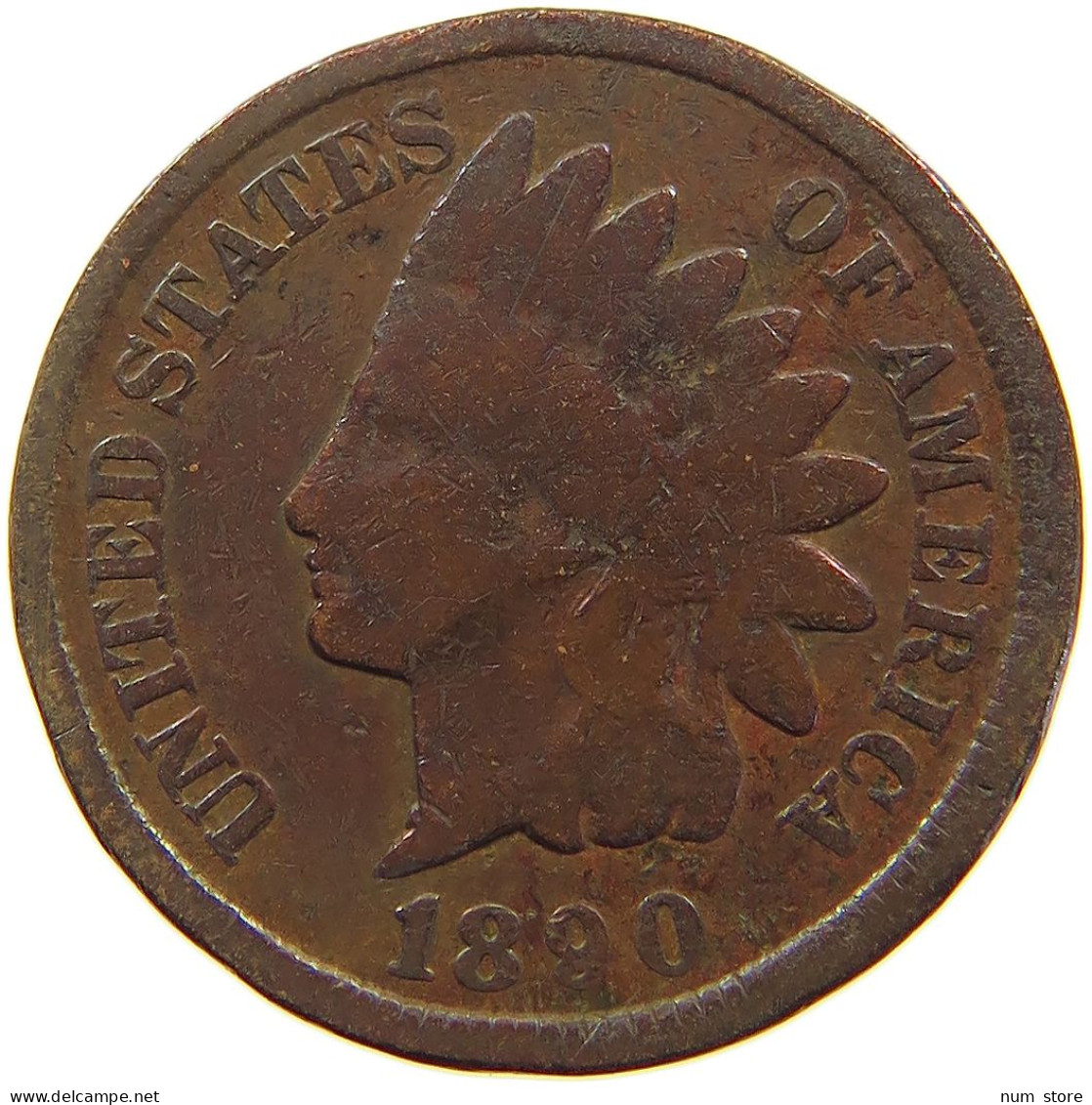 UNITED STATES OF AMERICA CENT 1890 INDIAN HEAD #a063 0187 - 1859-1909: Indian Head