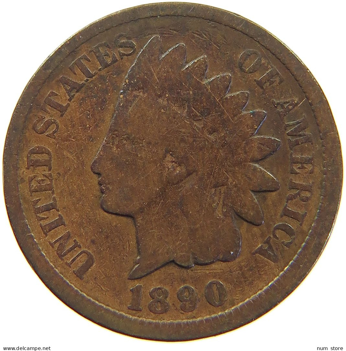 UNITED STATES OF AMERICA CENT 1890 INDIAN HEAD #c063 0215 - 1859-1909: Indian Head