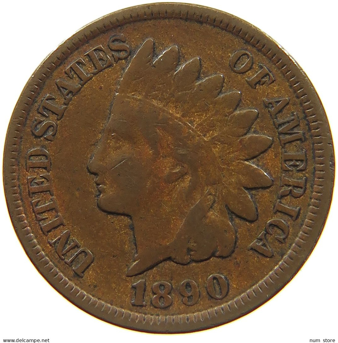 UNITED STATES OF AMERICA CENT 1890 INDIAN HEAD #c012 0123 - 1859-1909: Indian Head