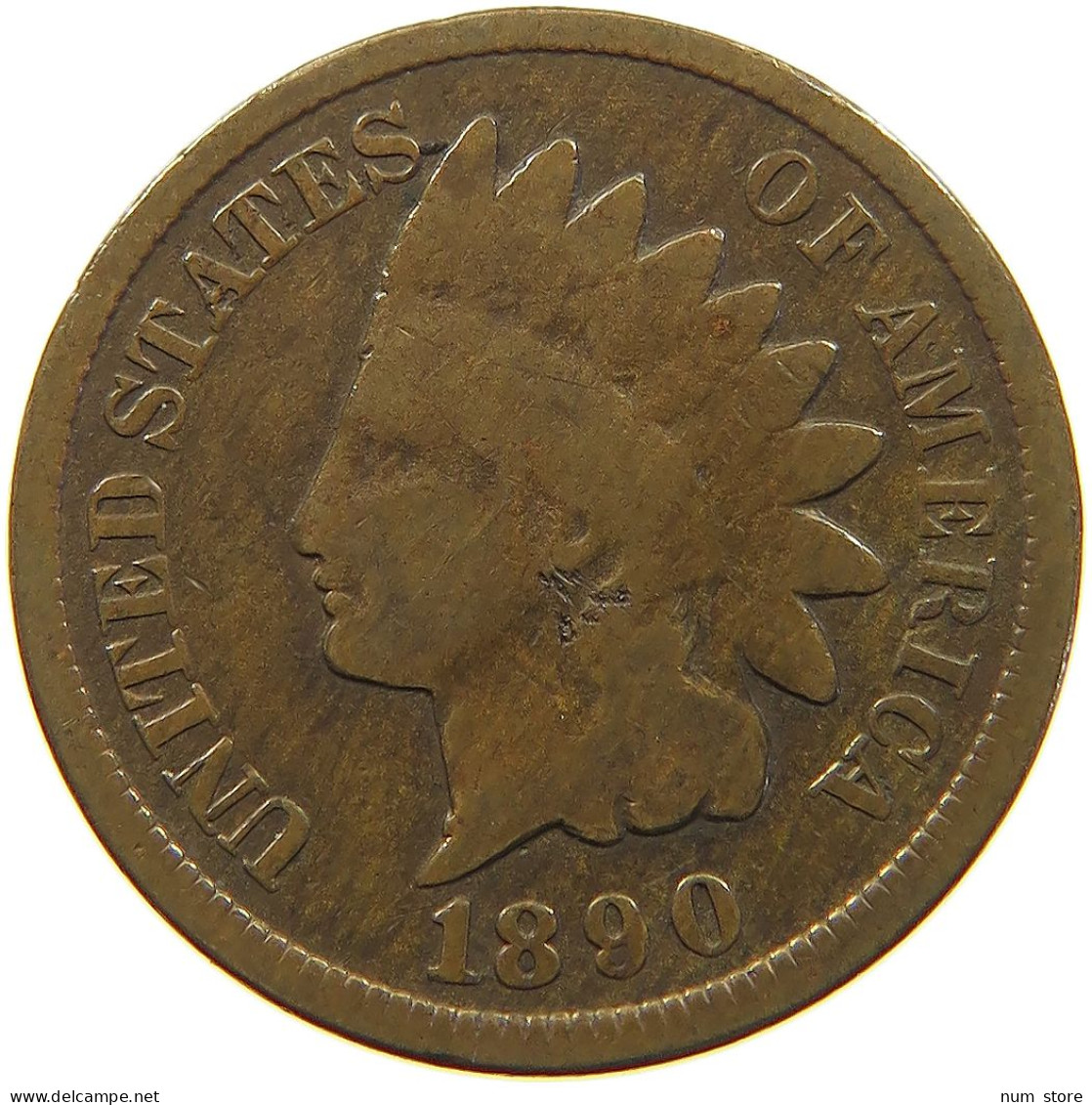 UNITED STATES OF AMERICA CENT 1890 INDIAN HEAD #a050 0491 - 1859-1909: Indian Head