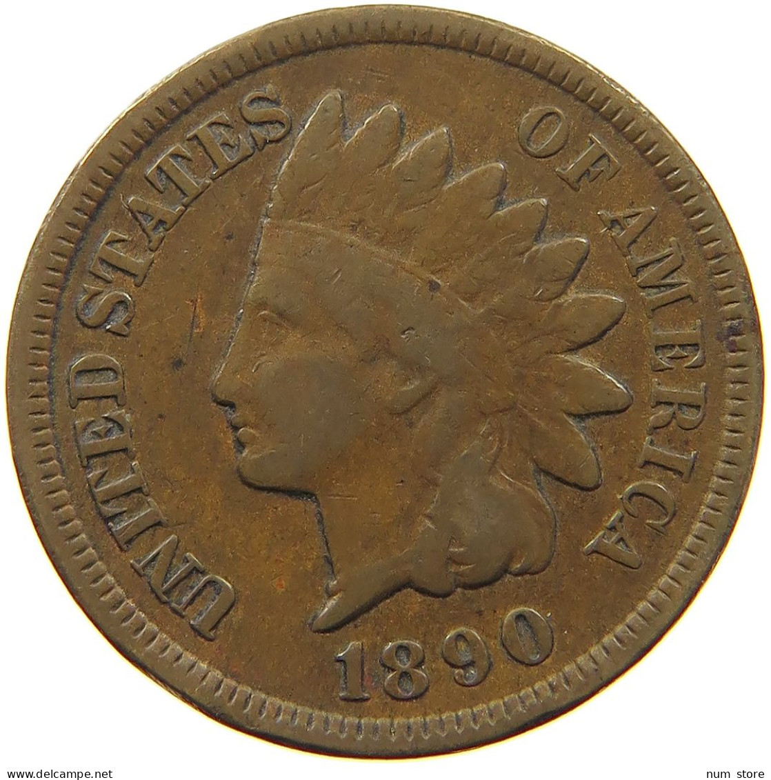 UNITED STATES OF AMERICA CENT 1890 INDIAN HEAD #a036 0691 - 1859-1909: Indian Head