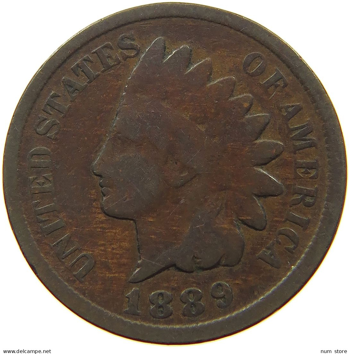 UNITED STATES OF AMERICA CENT 1889 INDIAN HEAD #s063 0483 - 1859-1909: Indian Head