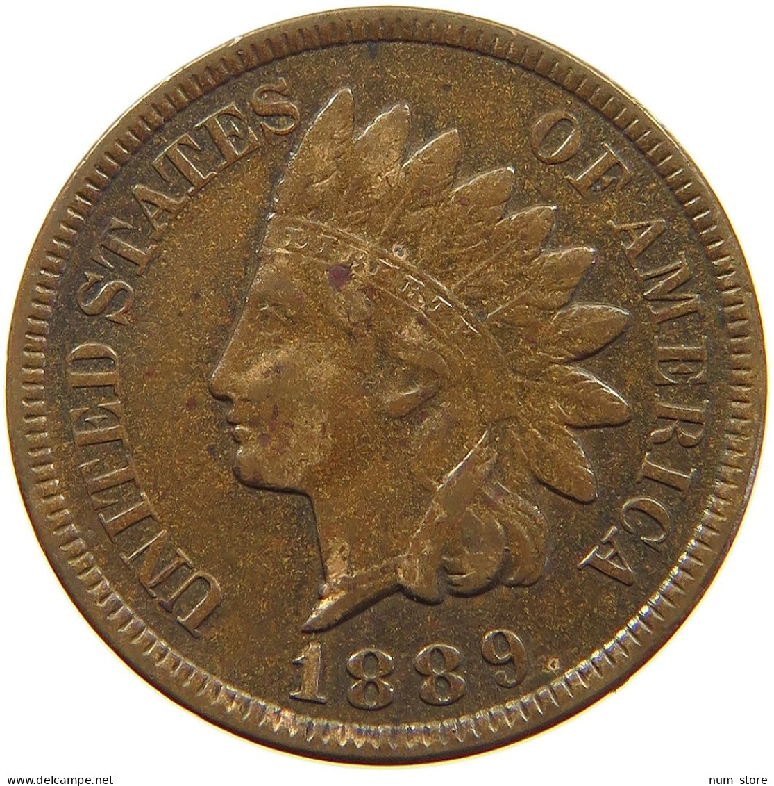 UNITED STATES OF AMERICA CENT 1889 INDIAN HEAD #a063 0189 - 1859-1909: Indian Head