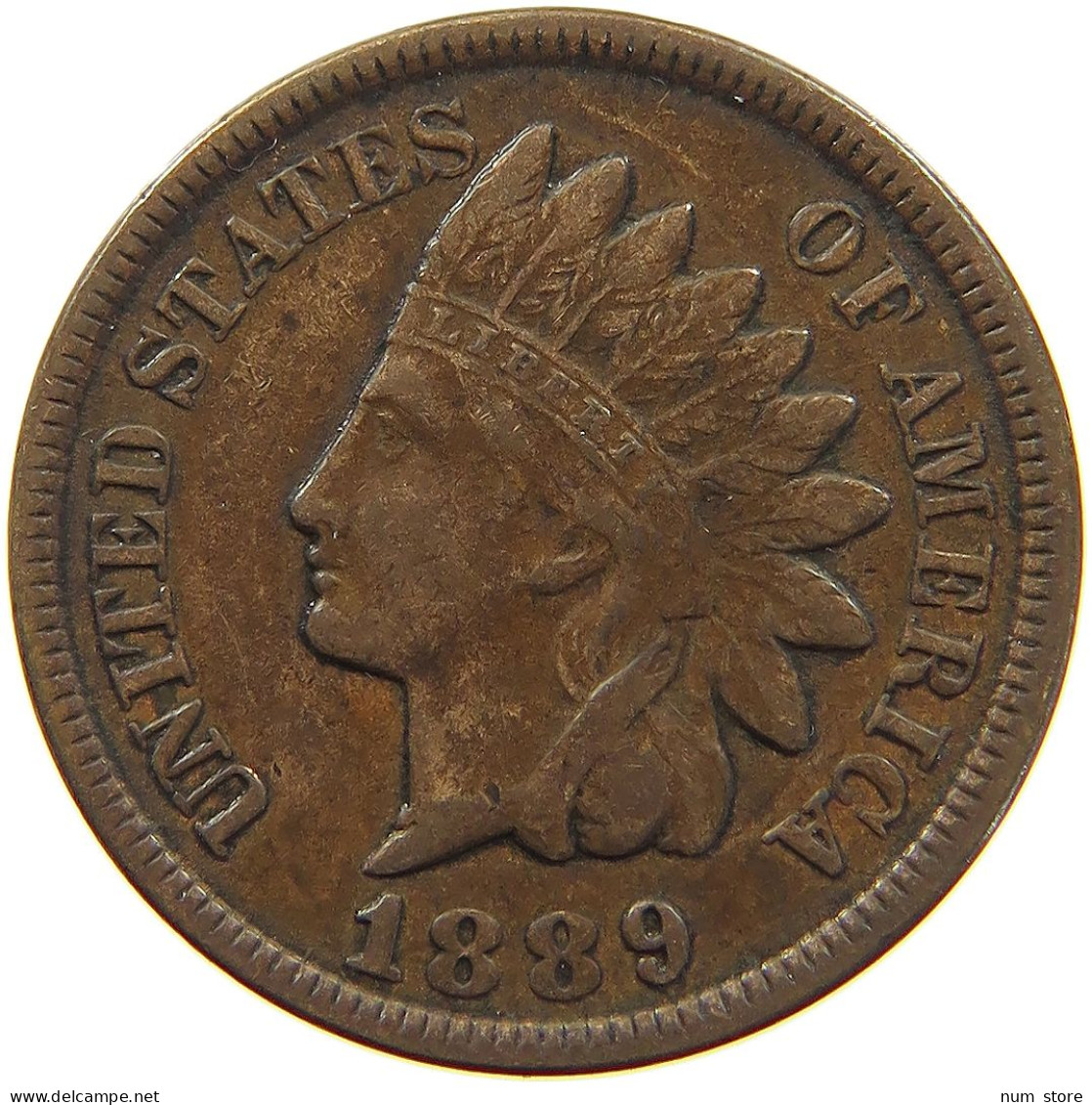 UNITED STATES OF AMERICA CENT 1889 INDIAN HEAD #a013 0345 - 1859-1909: Indian Head