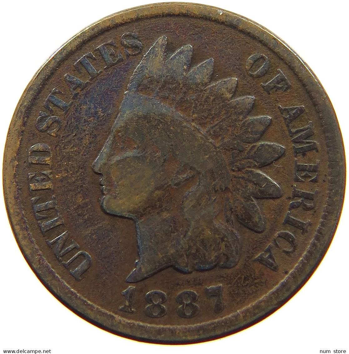 UNITED STATES OF AMERICA CENT 1887 INDIAN HEAD #s063 0389 - 1859-1909: Indian Head