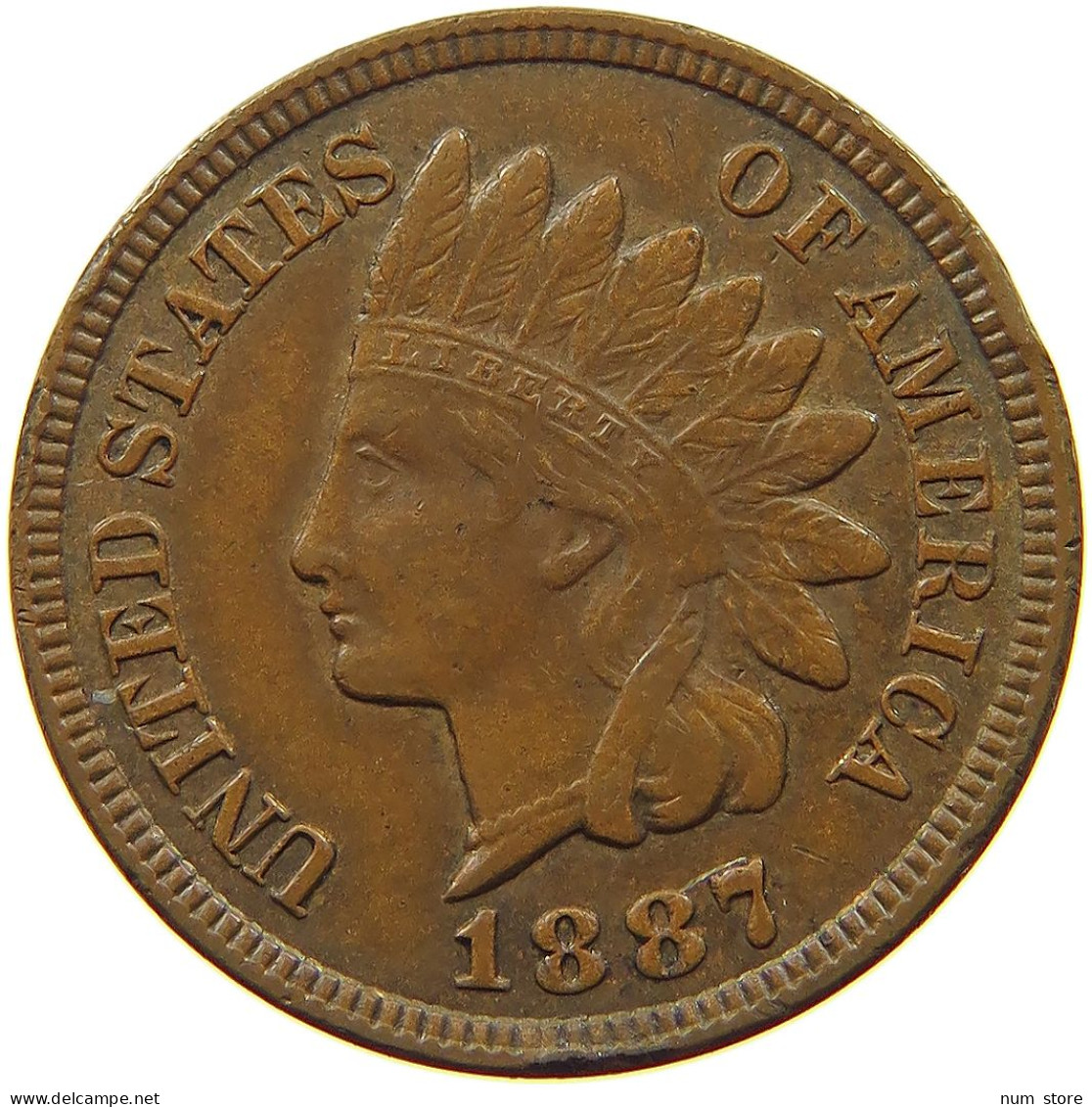 UNITED STATES OF AMERICA CENT 1887 INDIAN HEAD #t146 0333 - 1859-1909: Indian Head