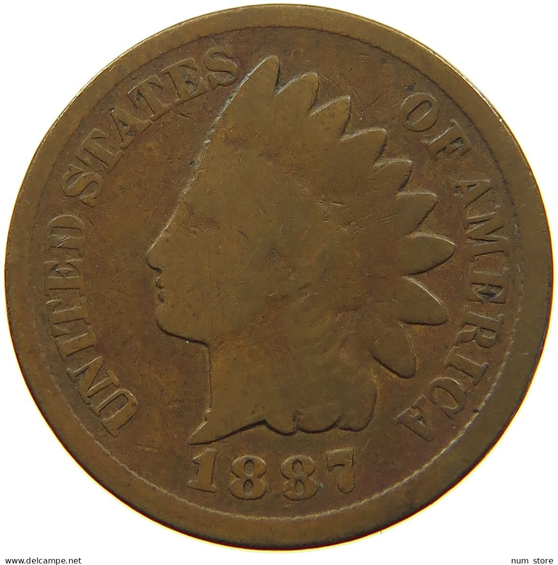 UNITED STATES OF AMERICA CENT 1887 INDIAN HEAD #s063 0181 - 1859-1909: Indian Head