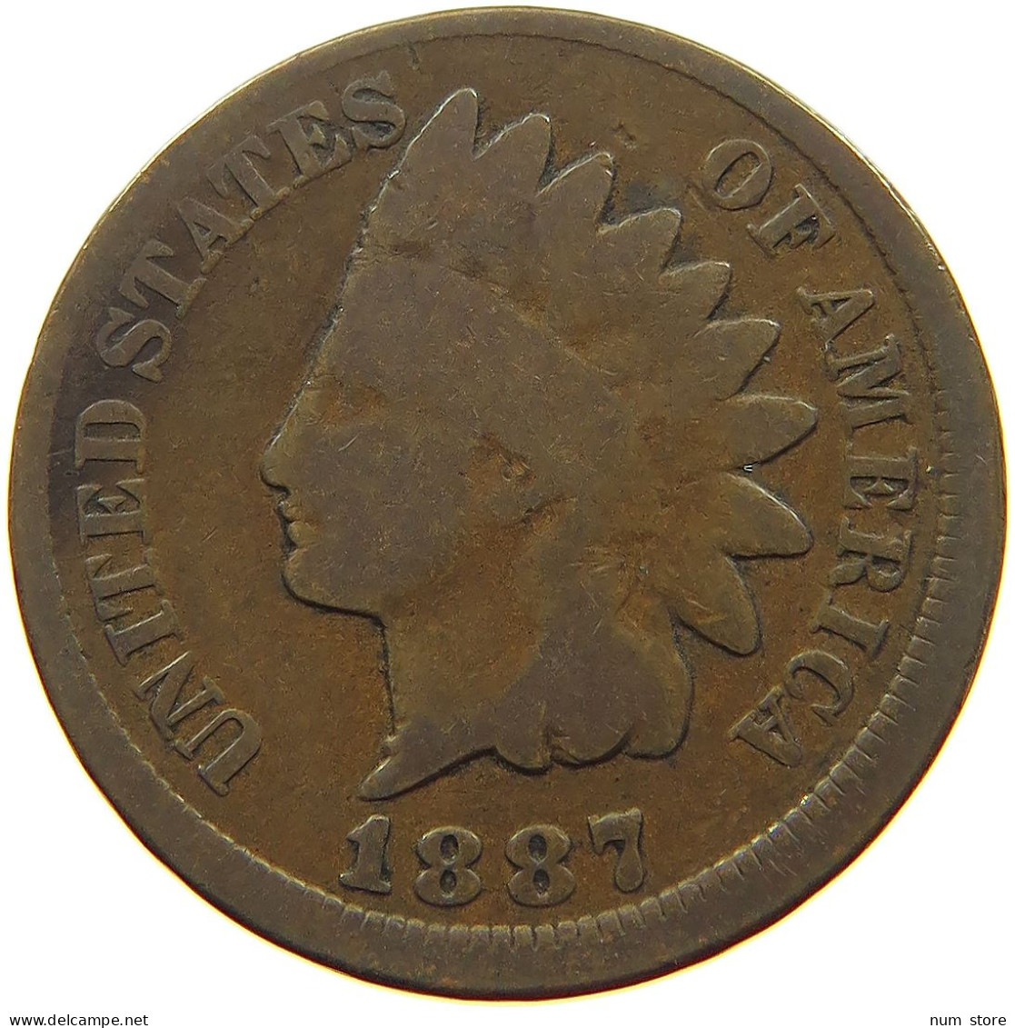 UNITED STATES OF AMERICA CENT 1887 INDIAN HEAD #s063 0345 - 1859-1909: Indian Head