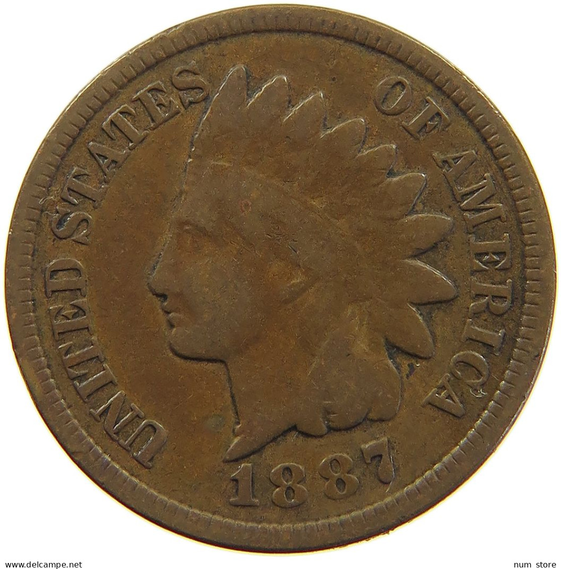 UNITED STATES OF AMERICA CENT 1887 INDIAN HEAD #c083 0663 - 1859-1909: Indian Head